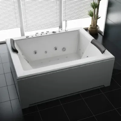 Produktbild von PureHaven Whirlpool 180x142cm Heizung Reinigungsprogramm & Lichttherapie Wasserfall Bluetooth-fähiges Soundsystem