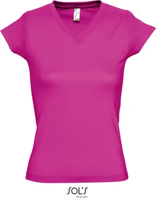 Immagine prodotto di SOLs 11388 | Maglietta donna con scollo a V Moon - Colore: Fucsia - Taglia: M