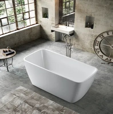 Immagine prodotto di Vasca da bagno Vasca da bagno acrilica bianca Vasca da bagno autoportante Contemporanea