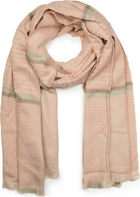 Produktbild von styleBREAKER breiter XXL Schal mit Fischgrät Karo Muster, Zierstreifen und Fransen, Strickschal, Uni 01017027