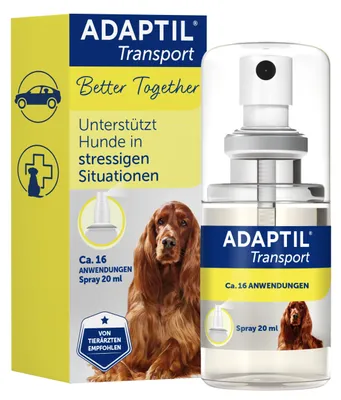 Produktbild von ADAPTIL Transport Spray für Hunde, 20ml, Anti-Stress-Spray für entspannte Autofahrten