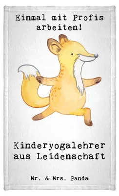 Produktbild von Mr. & Mrs. Panda Frotteehandtuch Kinderyogalehrer Leidenschaft - Weiß - Geschenk, badezimmer handtuch, Mini-Handtuch, Klein, gäste wc, Gäste-WC