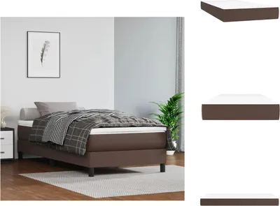 Image de vidaXL Matelas à ressorts ensachés Marron 90x200x20 cm Similicuir - Matelas