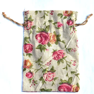 Image de Sac en lin, sac à dessin, sac à cadeau, sac en tissu, pochette en tissu