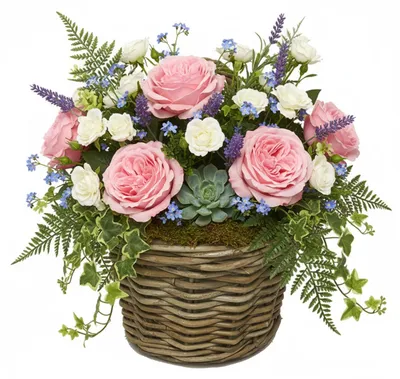 Produktbild von Wandaufhangekorb - braun - 38 x 24 x 25 cm - Rattan - geflochten - fur Blumen/pflanzen