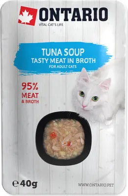 Productafbeelding van Ontario CAT Volwassen kattenvoer, soep met tonijn en zoete aardappel, 40g