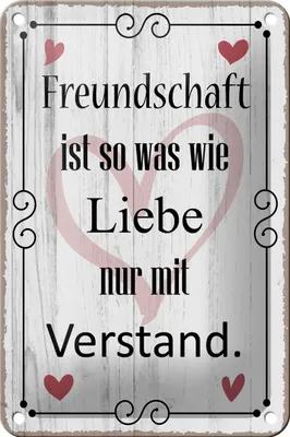 Produktbild von Blechschild Spruch 12x18cm Freundschaft ist so wie Liebe