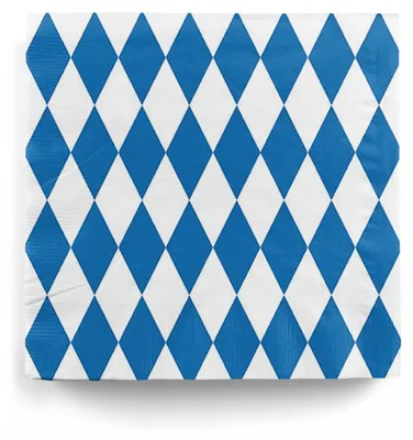 Produktbild von Bayerische Rauten Servietten blau-weiß als Tischdeko für  20 St. Zellstoffservietten