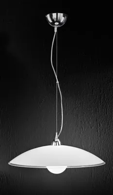 Immagine prodotto di Sospensione in Vetro 6004, Lampadario Moderno Bianco, Attacco E27 Max 60W, Diametro 55 cm, Altezza Regolabile fino a 120 cm per Interni - Perenz