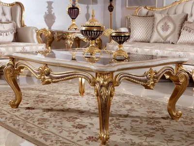 Produktbild von Casa Padrino Luxus Barock Couchtisch Weiß / Braun / Gold - Prunkvoller Wohnzimmertisch im Barockstil - Luxus Wohnzimmer Möbel im Barockstil - Barock Möbel - Barock Wohnzimmer Einrichtung
