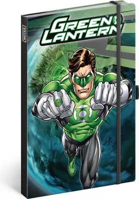 Produktbild von Notizbuch liniert mit Gummiband ca. A5 - Notizblock für Frauen, Mädchen, Jungen Teenager und Kinder - Schule und Büro Tagebuch Journal Notebook (Green Lantern)