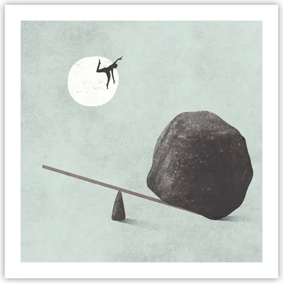 Produktbild von Poster - Poster ohne Rahmen - Stein Hebel Physik - 60x60 cm - Wand Bild - Wanddeko - Wandbilder - Kunstposter - Wandposter - Bilder - Kunstdruck - Wanddekoration - Wandbild - P2XAC60x60-4755