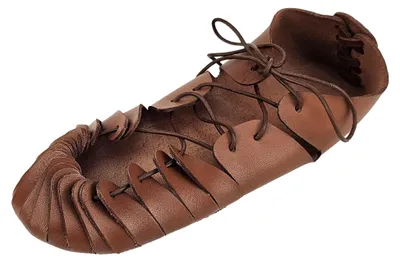 Produktbild von Mittelalter Bundschuhe Braun mit Gummisohle 34/35