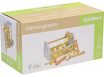 Obrázek produktu pro SpielMaus, dřevěná hračka, myška. Dřevěná sada nářadí, 11 dílů