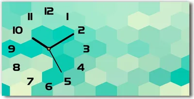 Produktbild von Wanduhr aus Glas – 60x30 cm - Glasbild - Glasuhr - Gehärtetes Glas - schwarze-zeiger - Geometrischer Hintergrund