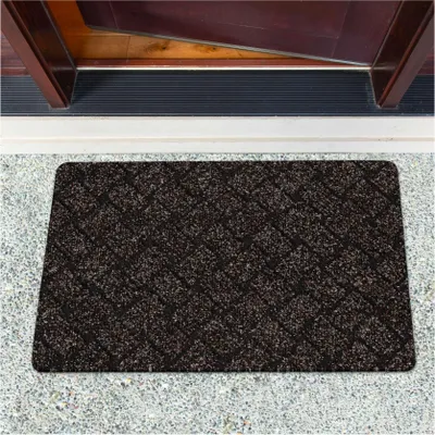 Produktbild von Fußmatte Türvorleger Bodenmatte Textil Melbourne Pflasterstein Dunkelbraun Robust Wasserabweisend Breite 60 cm Länge 90 cm
