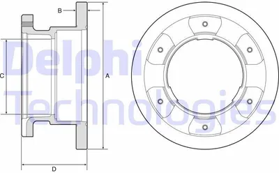 Produktbild von 2x DELPHI Bremsscheibe BG9201 für IVECO DAILY III Pritsche/Fahrgestell 136 5mm