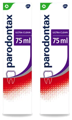 Productafbeelding van 2 x Parodontax Ultra Clean tandpasta bij bloedend tandvlees - 75 ml - Voordeelverpakking - 2 stuks