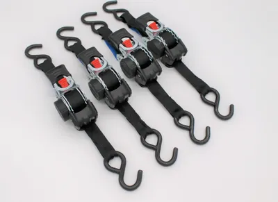 Produktbild von 4 Stück Automatik Zurrgurt mit S-Haken 1,8 m x 25 mm