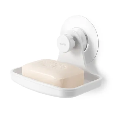Zdjęcie produktu dla Umbra Flex mydelniczka do klejenia, mydelniczka, tworzywo sztuczne, biała, 10,5 cm, 1021301-660
