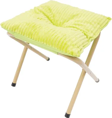 Immagine prodotto di Poggiapiedi - Sgabello pieghevole/imbottito - Gambe in metallo - Seduta imbottita - Design moderno - Salvaspazio - Verde