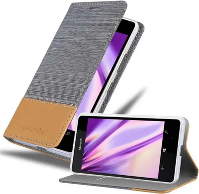 Produktbild von Cadorabo Hülle für Nokia Lumia 950 Schutzhülle in Grau Handy Hülle Etui Book Case Cover