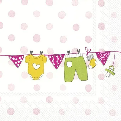 Produktbild von 20 Servietten Baby is coming rosa