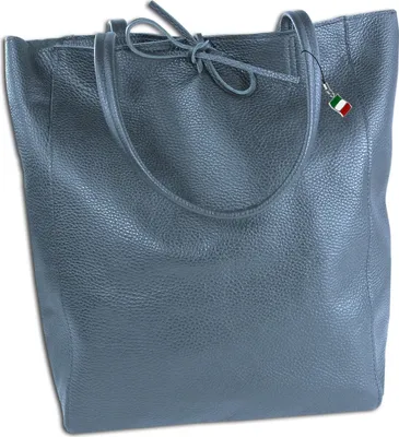 Zdjęcie produktu dla Florence skórzana torba shopper na ramię niebieska OTM107B