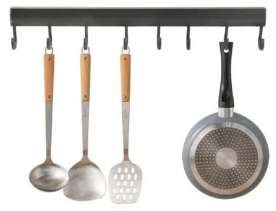 Immagine prodotto di Supporto per utensili da cucina con 6 ganci da parete Grigio