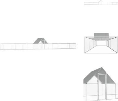 Zdjęcie produktu dla vidaXL Kurnik 14x2x2 m Stal ocynkowana - Siedliska i wybiegi dla małych zwierząt