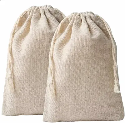 Imagen del producto de Bolsitas - 12 unidades de bolsas de algodón con cordón - Bolsas para regalos - Bolsas de yute para bodas y fiestas - 20 x 30 cm