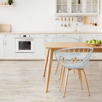 Produktbild von Homestyle4u Gartenstuhl 2er Set Küchenstuhl grau Gartensessel wetterfest