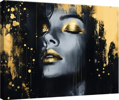 Produktbild von Leinwand Bilder Wandbilder Abstrakt Frau Schwarz 120x80 cm XXL Modern Leinwandbild Leinwandbilder Wohnzimmer Schlafzimmer