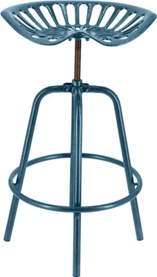 Produktbild von Rivanto® Traktorstuhl blau, bequemer Barhocker aus Eisen, verstellbare Höhe