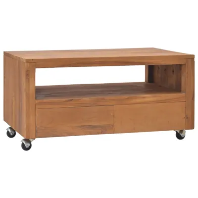 Produktbild von TV-Schrank mit Rollen 80x50x42 cm Teak Massivholz