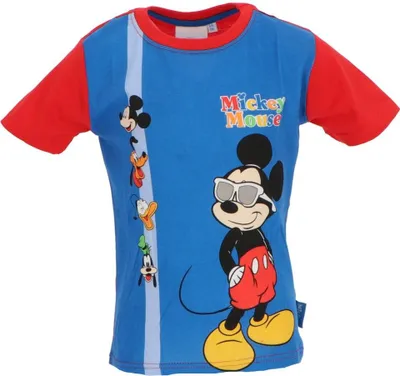 Obrázek produktu pro Disney Mickey Mouse dětské tričko s bavlněným potiskem krátký rukáv velikost 2 roky červená