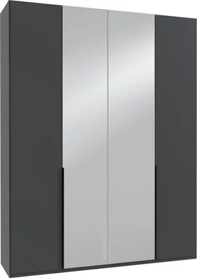 Produktbild von Drehtürenschrank Mugano Kleiderschrank 180x40x236cm graphit weiß Premium mit Spiegel (18883)