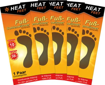 Produktbild von HEAT FEET Wärmesohlen, Heizsohlen, Einlage Fußwärmer, wärmende Sohlen, warme Einlegesohlen, Wintersportarten Outdoorsport Weihnachtsmarkt