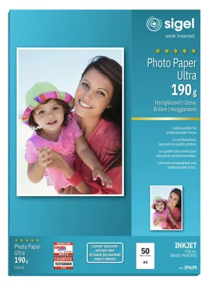 Image de sigel IP639 Ultra-Foto-Papier, DIN A4, hochglänzend, 190 g/qm