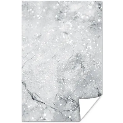Produktbild von MuchoWow® Poster Marmor - Glitter - Grau 80x120 cm - Papierdruck