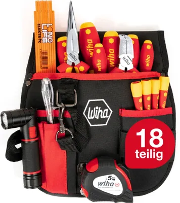 Produktbild von Werkzeug Set Elektriker gemischt, 18-tlg. inkl. Gürteltasche