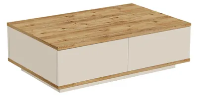 Image de Table basse en bois "FR14" - 90 x 60 x 28 cm - Pin atlantiqueBlanc