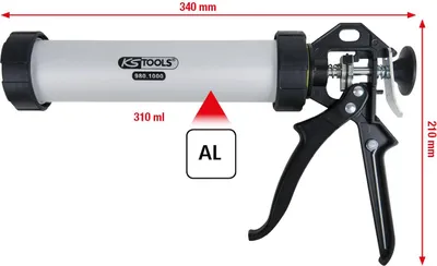 Obrázok produktu pre KS TOOLS 980.1000 Ručná pištoľ na patróny 310 ml, celková dĺžka 340 mm