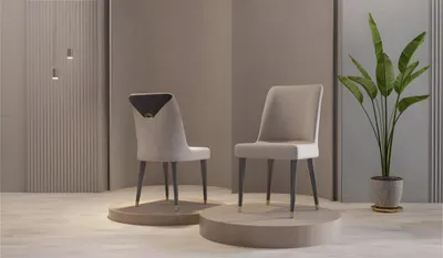 Obrázek produktu pro Jídelní židle Kuchyňská židle Židle Látka Šedá Jídelna Sedák Design