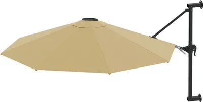 Zdjęcie produktu dla vidaXL Parasol do montażu na ścianie z metalowym słupkiem 300 cm Taupe