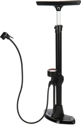 Produktbild von COM-FOUR® Premium-Fahrradpumpe, Hochleistungs-Standluftpumpe aus Aluminium, Fahrradluftpumpe mit Manometer und Schlauchhalter, Standpumpe bis 15 bar