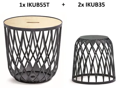 Obrázok produktu pre Sada univerzálnych košov UNIQUBO 2+1, antracitová