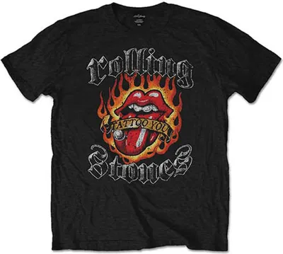 Produktbild von The Rolling Stones Flaming Tattoo Tongue Black M T-Shirt