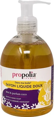 Image de propolia FRANCE Savon liquide mains douces Miel et Coco - Savon liquide doux au miel et à la noix de coco