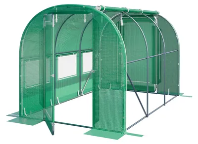 Immagine prodotto di Serra Tunnel TOOLPORT con porta a battente, 2x3m telo in PE 180g/m² verde trasparente
